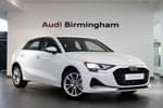 2025 Audi A3 Sportback 40 TFSI e Sport 5dr S Tronic in Arkona white, solid at Birmingham Audi