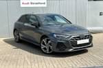2024 Audi A3 Sportback 35 TFSI Black Edition 5dr S Tronic in Daytona Grey Pearl Effect at Stratford Audi